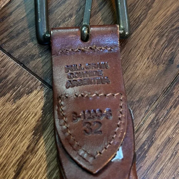 Vintage Brown Braided Woven Link Leather Full Grain Belt Argentina- 32 - Picture 3 of 6